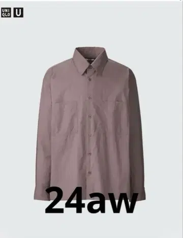 유니클로 U 2024aw 유틸리티 셔츠 퍼플
