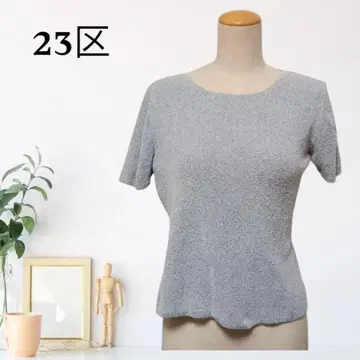 zB818 [ M ] 23구 니트 저지 멜란지 퍼프 슬리브 컴팩트 기장