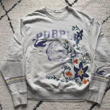 KHOKI Cross-stitch sweat shirt Oatmeal 3