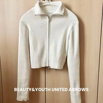 BY UNITED ARROWS 코튼 블렌드 리브 지퍼 가디건