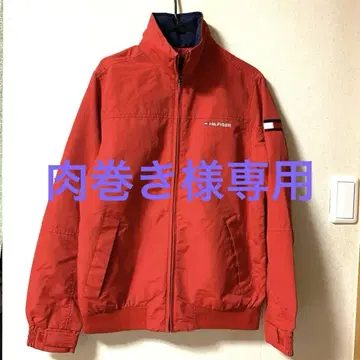 157/TOMMY HILFIGER 레드 나일론 자켓