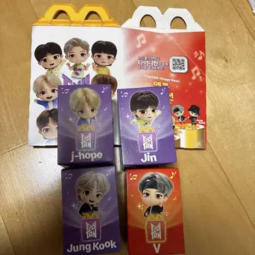 한국 맥도날드 BTS TinyTAN 해피밀 4개 세트