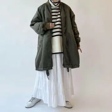 JOURNAL STANDARD LUXE 나일론 누빔 밀리터리 리브 코트