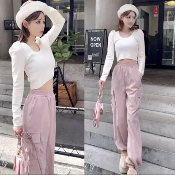 RADY [ S ] 핑크 비쥬 카고 팬츠