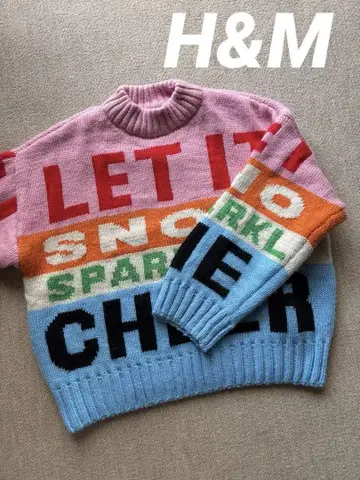 H&M 문자 디자인 스웨터 L 사이즈