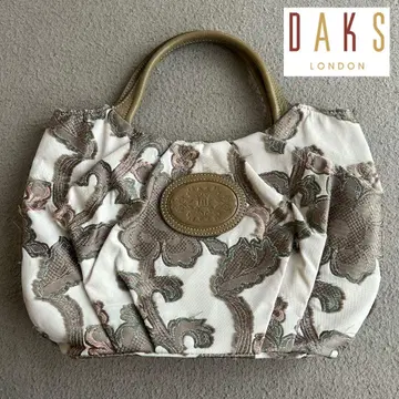 DAKS 꽃무늬 핸드백 일본제 베이지