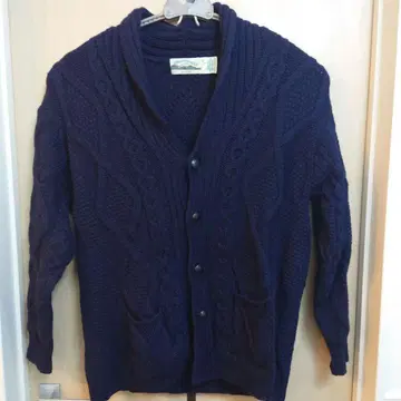 Aran Crafts 네이비 케이블 니트 가디건 XL