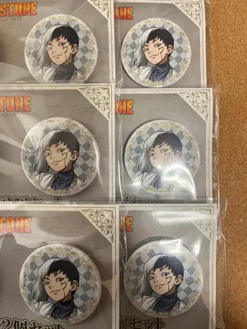 Dr.STONE 아사기리 겐 캔뱃지 훼미리마트 6개 세트