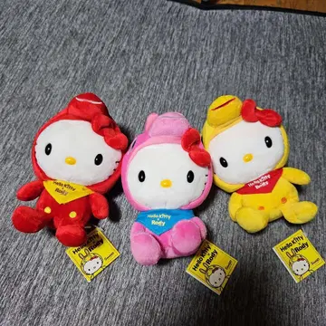 헬로키티 봉제 인형 3체 세트 하자품