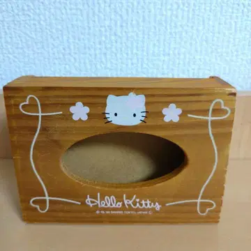 헬로키티 1999년 산리오 레트로 나무 상자 티슈 케이스 레어