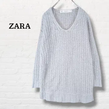 ZARA 자라 모헤어 혼방 성글게 짠 니트 스웨터 튜닉 [ M ] 그레이
