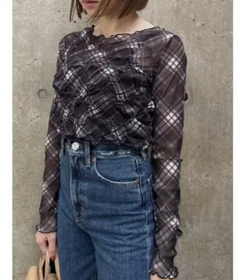 SHEER CHECK MELLOW 상의 moussy
