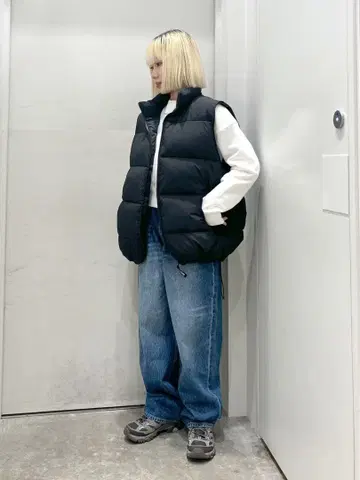 X-GIRL 블랙 다운 베스트