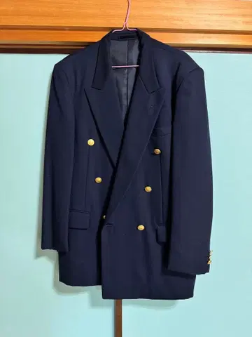 AGNAT 네이비 더블 브레스트 자켓