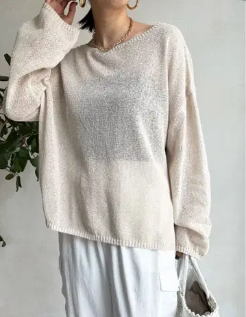 새상품급 doudou 페이퍼얀 풀오버 베이지