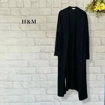 H&M 롱 기장 니트 가디건 겉옷 체형 커버 버튼리스 블랙 L