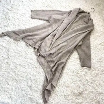 [] 드레이프 가디건 니트 겉옷 비대칭 베이지 F