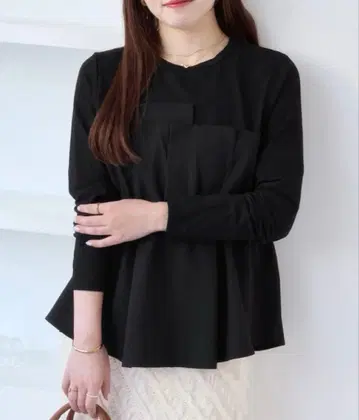 뷔스티에 도킹 페플럼 롱 슬리브 티셔츠 VIS