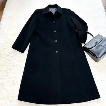Leilian 레리안 캐시미어 롱 코트 블랙 일본제 포멀