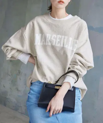 [ SLOBE IENA ] MARSEILLE 로고 맨투맨 그레이 멜란지