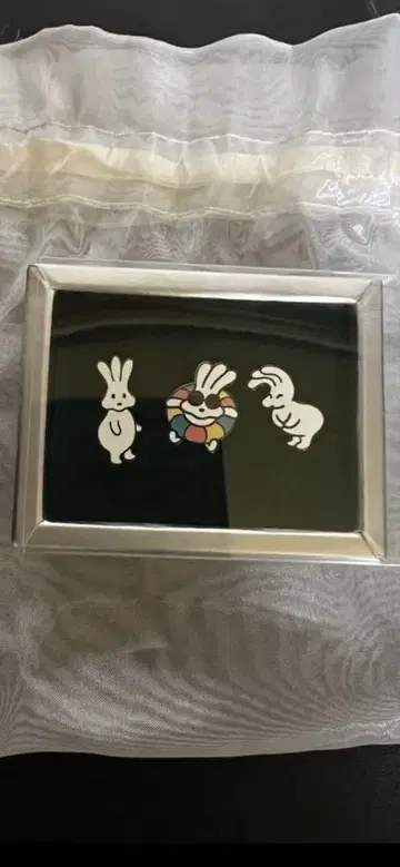 밤과 케로 오지기짱 핀 배지 오간자 주머니 포함