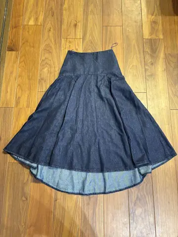 ZARA 다크 데님 플레어 스커트