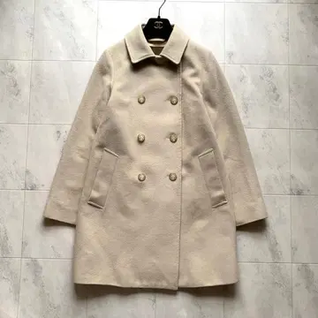 새상품급 매킨토시 울 피 코트 롱 코트 베이지 34