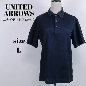 [ a2015 ] UNITED ARROWS 반팔 피케 셔츠 네이비 L