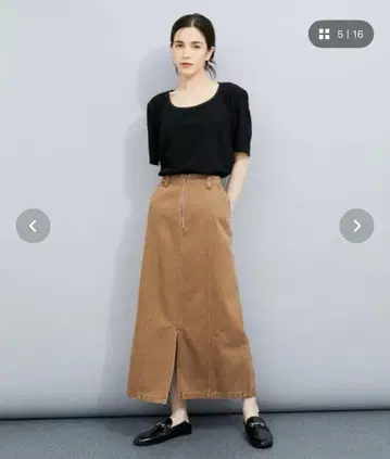 LE CERCLE par rope 브라운 데님 스커트 사이즈 F