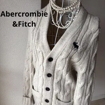 아바클로 뉴욕 굵은 케이블 가디건 내추럴 울 롱 기장