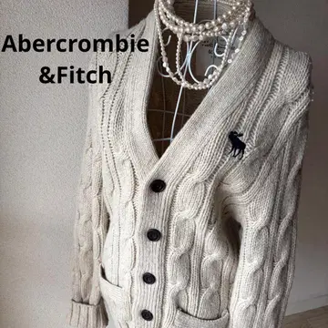 아바클로 뉴욕 굵은 케이블 가디건 내추럴 울 롱 기장