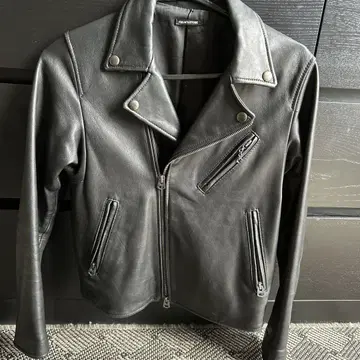 새상품급! FREAK'S STORE 블랙 램 가죽 라이더 자켓