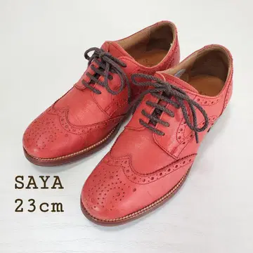 SAYA 사야 윙 칩 가죽 신발 캐주얼 펌프스 23cm/빨간색
