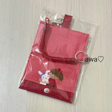 새상품 파미리아 데님 패스 케이스 빨간색