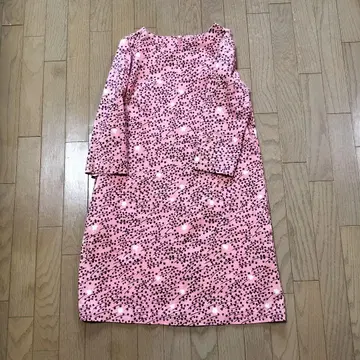 marimekko 귀여운 7부 소매 원피스 포켓 부착