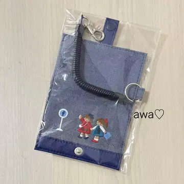 새상품 파미리아 데님 패스 케이스 네이비 정기권