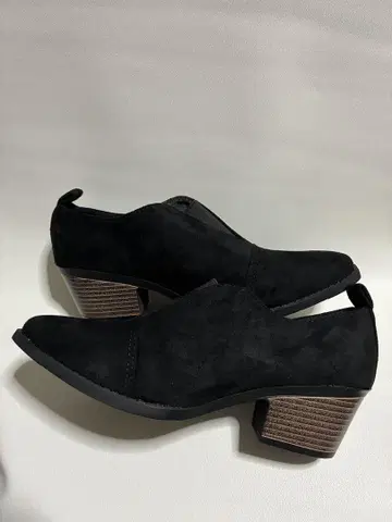 블랙 스웨이드 스틸레토 부티 23cm
