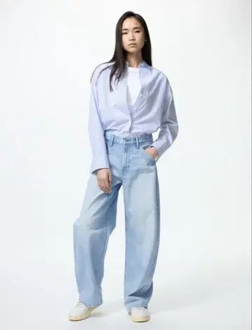 유니클로 배기 커브 청바지 블루 29 온라인 한정판
