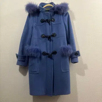 후드 부착 더플 코트 파랑