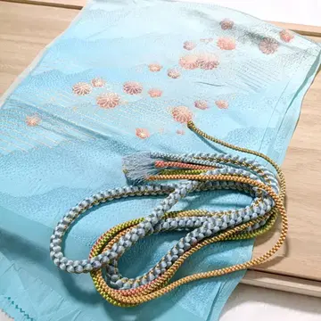 헤 2 허리띠 오비 장식 천 세트 스카이블루