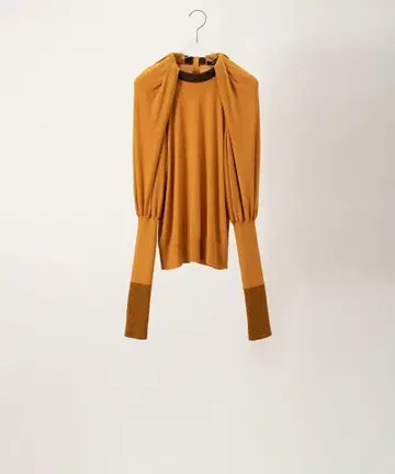 [support surface] 오렌지 컬러 벌룬 슬리브 긴팔 니트