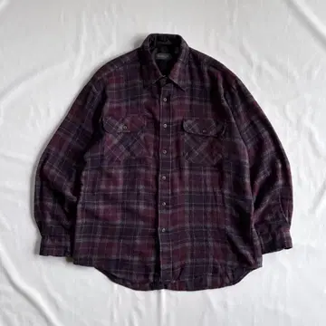 90s VAN HEUSEN 체크 아크릴 cpo 셔츠