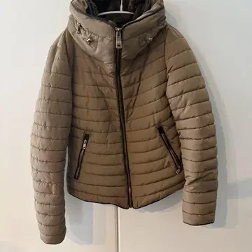 ZARA BASIC 베이지 퀼팅 다운 자켓