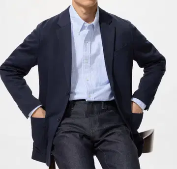 UNIQLO 컴포트 2B 자켓 M 네이비 테일러드 자켓