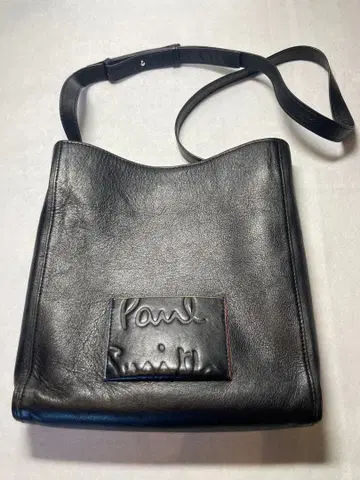 폴스미스 브랜디드 컬러 엣지 크로스 바디백 가죽 블랙