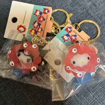 오사카 엑스포 산리오 미야쿠미야쿠 클리어 키링 키티 쿠로미