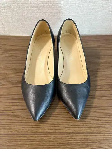 블랙 가죽 스틸레토 펌프스 36 1/2