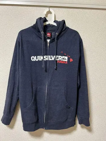 QUIKSILVER 네이비 풀 집업 후드티