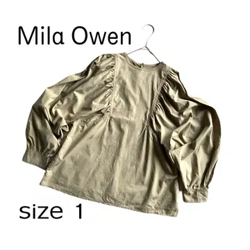 Mila Owen 베이지 소매 컨셔스 루즈핏 긴팔 블라우스 포멀 시치고산