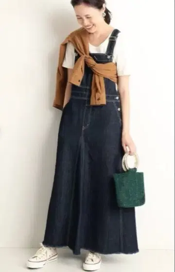 SLOBE IENA 슬로브 이에나 볼륨 플레어 점퍼 데님 스커트